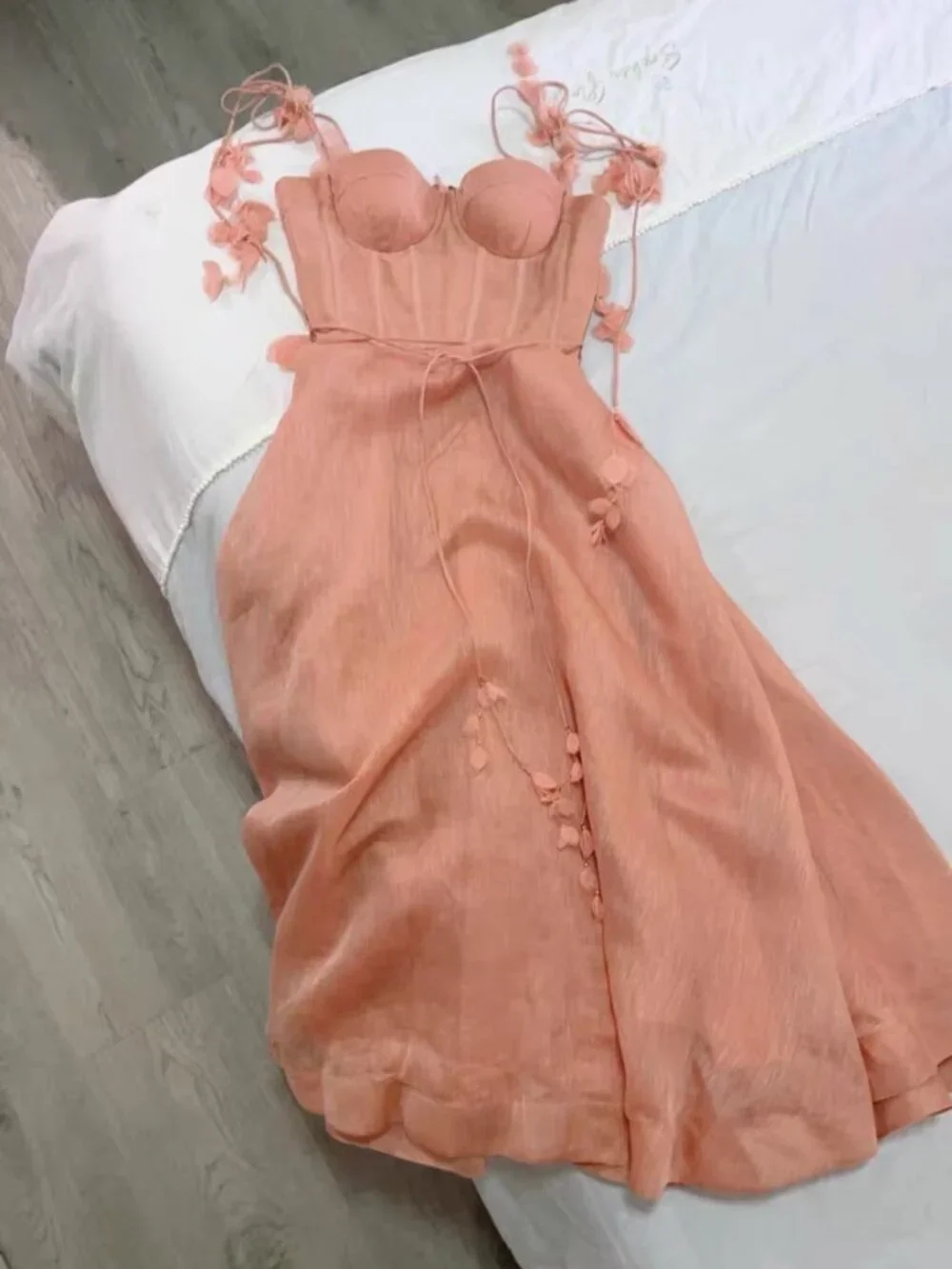 Zimmermann Pink Bustier Floral Strap Midi Dress Size 0 - Picture 3 of 9